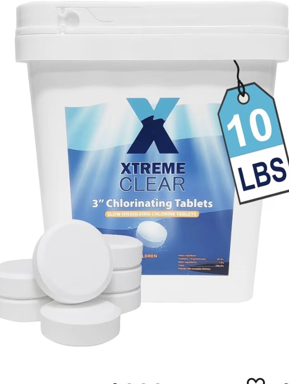 Xtreme Clear 3" Chlorinating Tablets - White